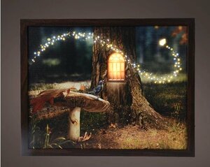 LED canvas fairy forest steady BO indoor