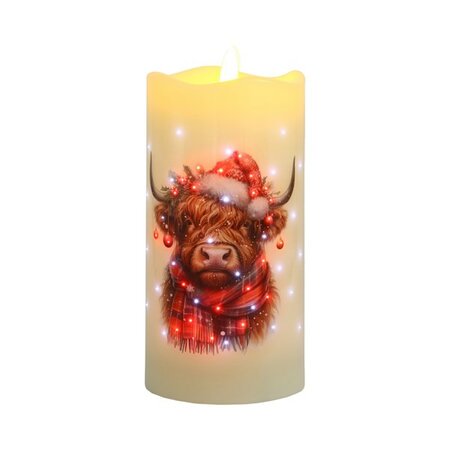 LED Highland Candle 7.5cmx15cm