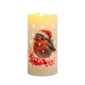 LED Robin Candle 7.5cmx15cm