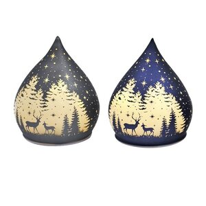 LED Teardrop Glass 12cm 2 Asst