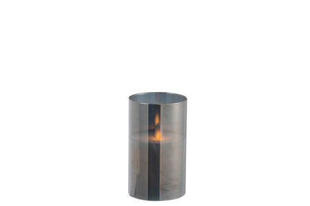 LEDLAMP SHINING GLASS GREY S (7.5x7.5x12.5cm)