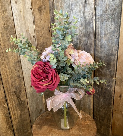 Luxury Rustic Faux Flower Arrangement with Vase Included. - image 5