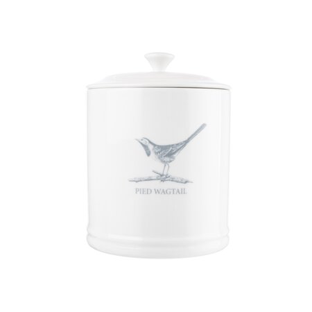 MB GARDEN TEA CANISTER PIED WAGTAIL