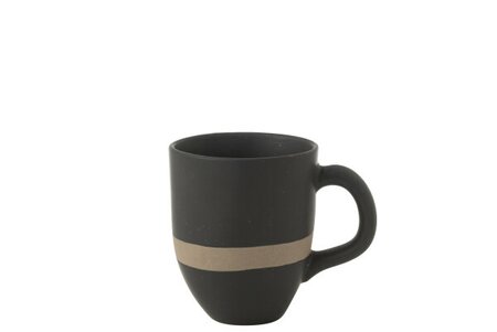 MUG  CERAMIC BLACK/TAUPE (8.8x8.8x10.8cm)