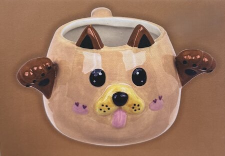 Mug, Huggy Mug, Dog, dolomite, 15 x 10 cm, capacity 450 ml, in gift box