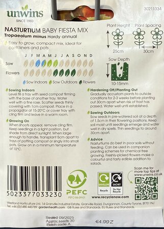 Nasturtium Baby Fiesta Mix - image 2