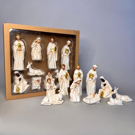 Nativity set in window box 10pcs 4.5x3.5x12.4cm