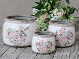 Naves Flowerpot w. rose pattern