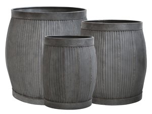 Old French Flowerpots w. grooves Med