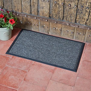 Opti-Mat Anthracite Striped - Rubber Backed 75x45cm