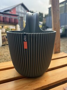 Planter Balcony Groove 21 x 28/20 artificial grass green