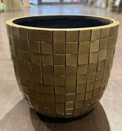 Planter ball Blocks 24x21 black gold
