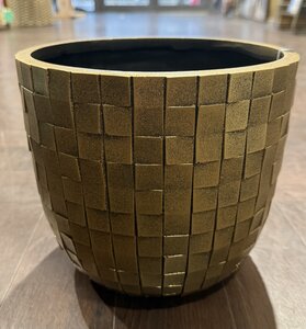 Planter ball Blocks 24x21 black gold