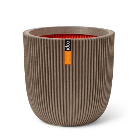 Planter ball Groove NL 43x41 warm taupe