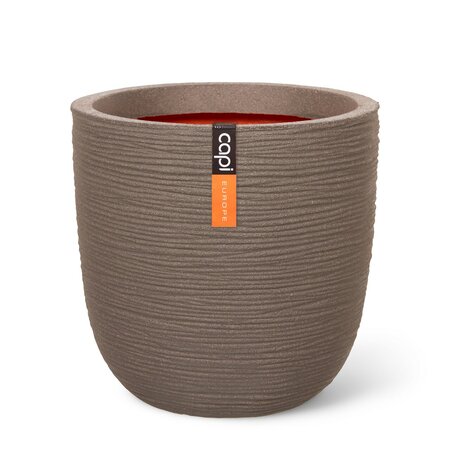 Planter ball Rib NL 43x41 warm taupe
