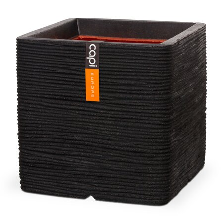 Planter square Rib 30x30x30 black