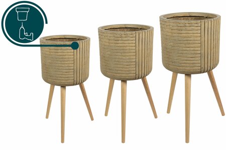 Pot on foot Gabi camel D26 H60