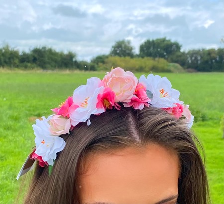 Pretty Pink Handmade Flower Crown - image 1