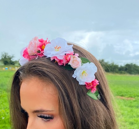 Pretty Pink Handmade Flower Crown - image 2