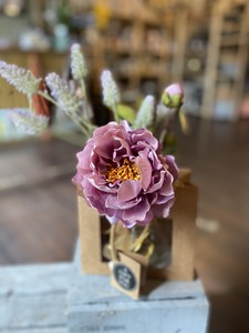 Purple Peony Artificial Flower Vase in Gift Bag - image 1