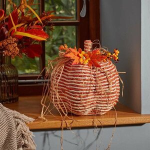 Raffia Pumpkin XL - Striped