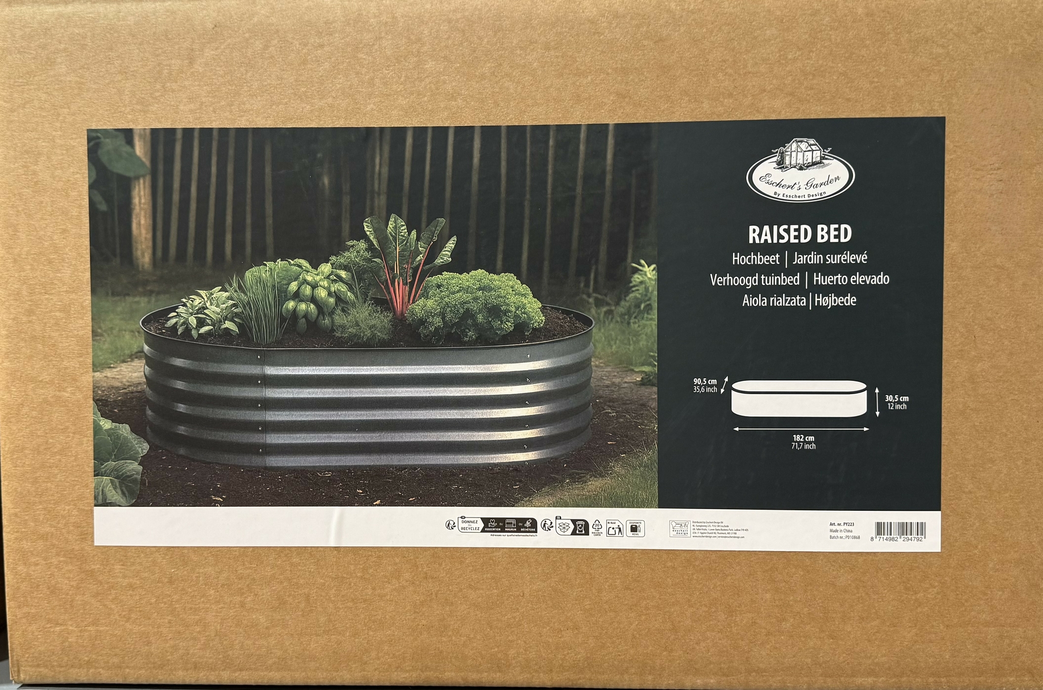 Raised bed ground rect. antracite M - D and M Garden Centre