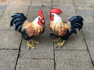 Rooster l. brown - l18,5xw8,5xh19,5cm