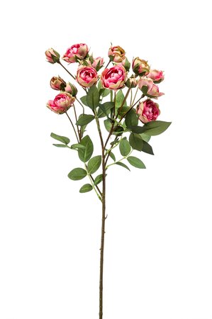 Rose mini spray pink/green 57cm