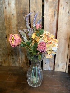 Rustic Faux Flower Arrangement with Vase