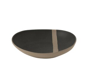 SALAD PLATE  CERA BK/TAUP (20.7x20.7x5cm)
