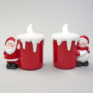 Santa/ snowman led candle 8x7x10.6cm