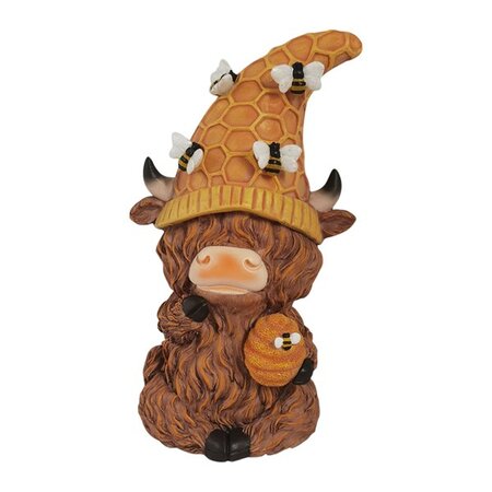 Solar Highland Cow Décor 25cm