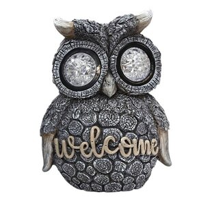 Solar Welcome Owl 23x24cm