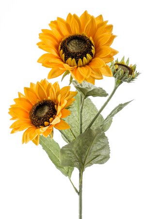 Sunflower spray x3 90cm yellow