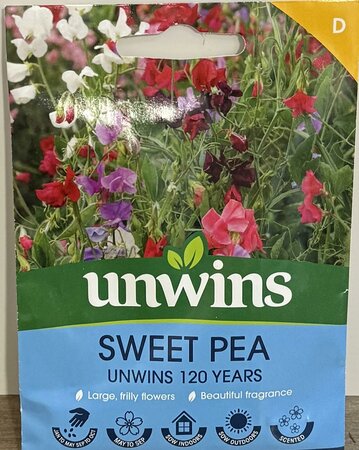 Sweet Pea Unwins 120 Years MixFlower