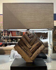 Table lamp, Textile, brown