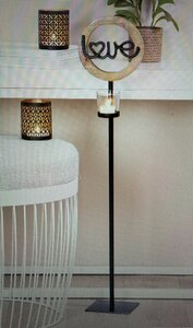 Tealight candle holder, Lettering Heart motif