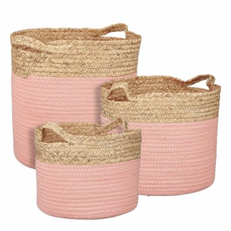Torba basket round pink - h21xd28cm