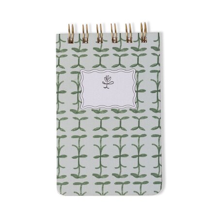 Tulip Twin Wire Notepad - Green Vine