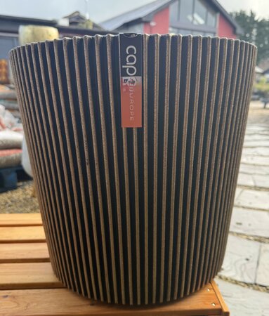 Vase conical Groove NL 45x41 black gold