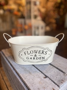Vintage Style Tray D24x15x10cm Cream