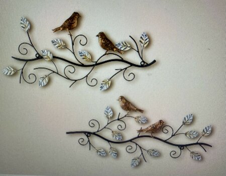 Wall relief, Bird motif, Metal