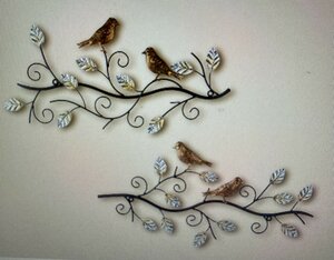 Wall relief, Bird motif, Metal