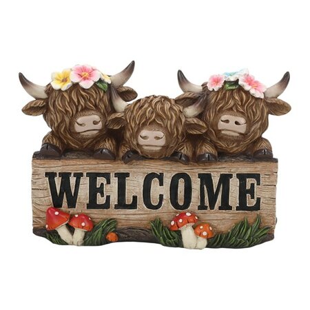 Welcome Highland Cow 27x18cm