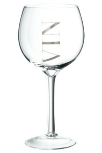 WINE GLASS WHITE TR/SILVER (10x10x20cm)