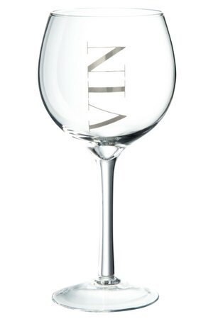 WINE GLASS WHITE TR/SILVER (10x10x20cm)