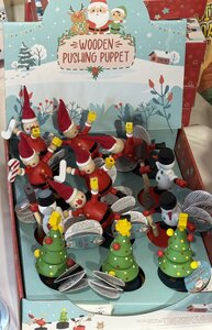 Wooden Pushing Puppet, Christmas mix