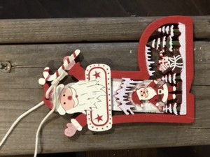 Wooden Santa Boot Hanging