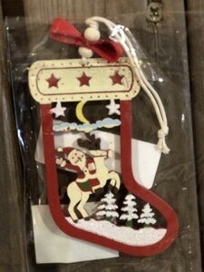 Wooden Santa Sock Hanging