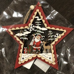 Wooden Santa Star